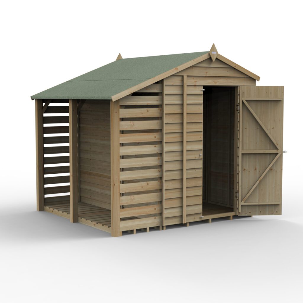 4LIFE Apex Shed 5×7 – Single Door – No Windows –  With Lean-To with Installation 5013053200735 2